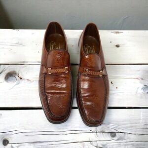 FLORSHEIM Imperial Quality Leather Moccasin Slip On Brown Casual Shoes Men 10.5
